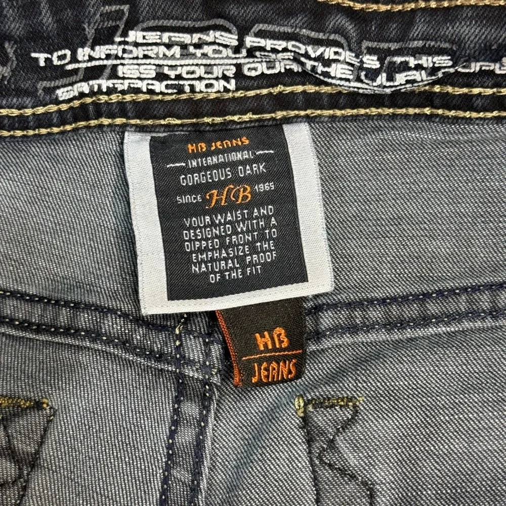HB Jeans International Gorgeous Dark Slim Fit Faded Black Denim Jeans 28x32‎